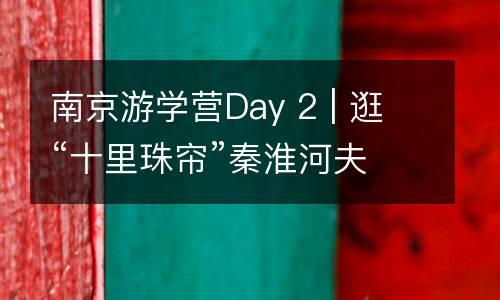 南京游学营Day 2 | 逛“十里珠帘”秦淮河夫子庙——品金陵特色美食。